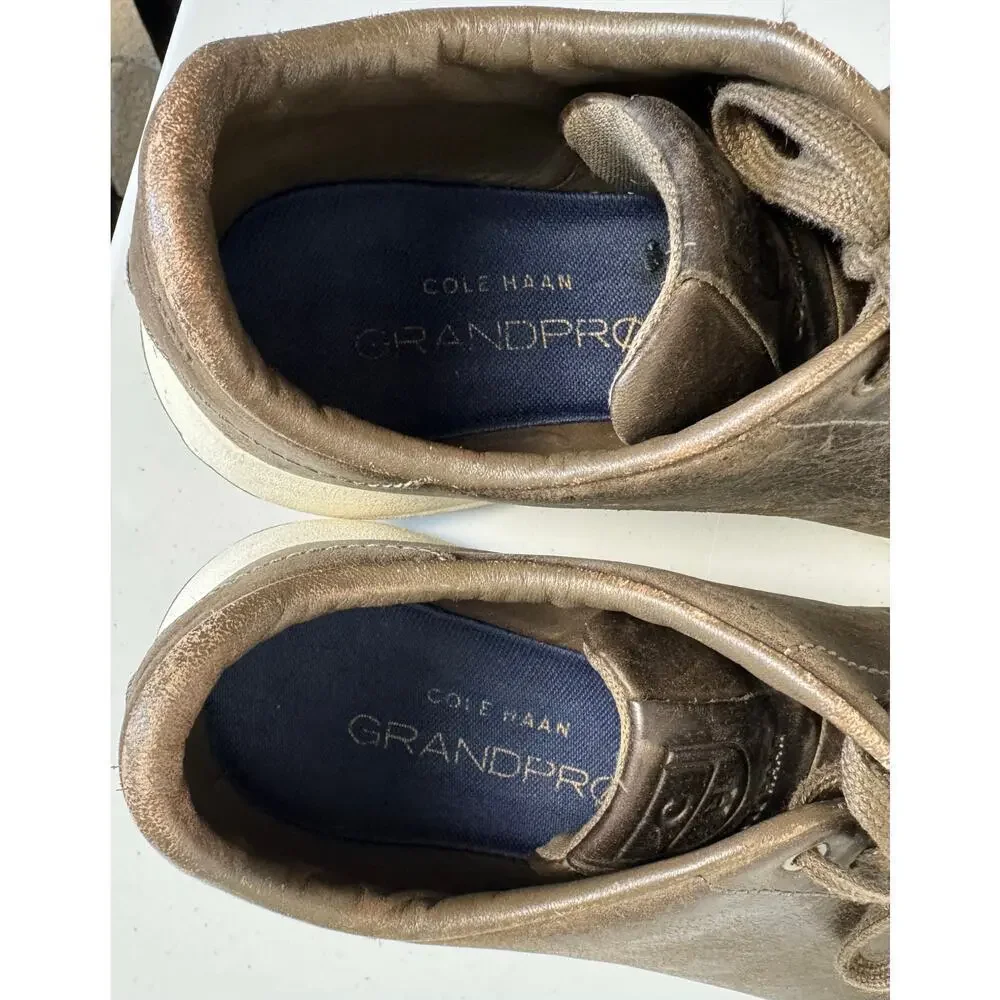 Cole Haan Grandpro Tennis Sneaker Lace Up Low TopLeather Shoe 8M Ironstone Gray